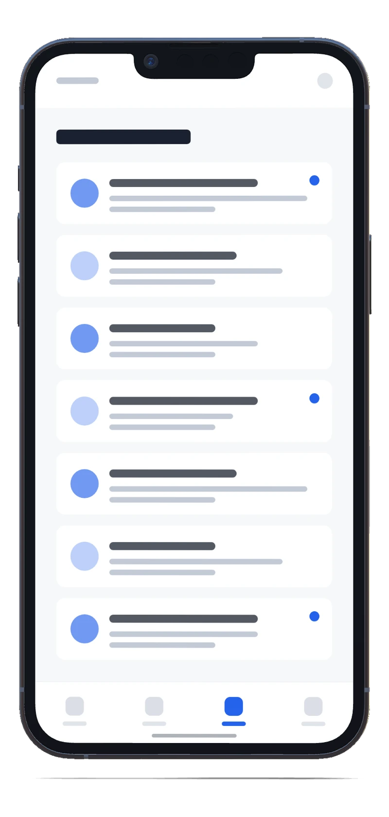 Schermata di dettaglio di un'app mobile