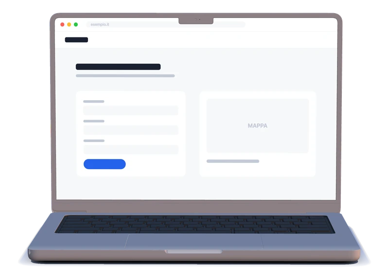 Pagina interna di un sito web mostrata su un portatile